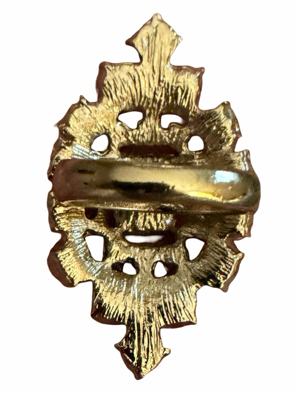 VINTAGE • Elegant Gold Crystal Statement Ring - Picture 3 of 5